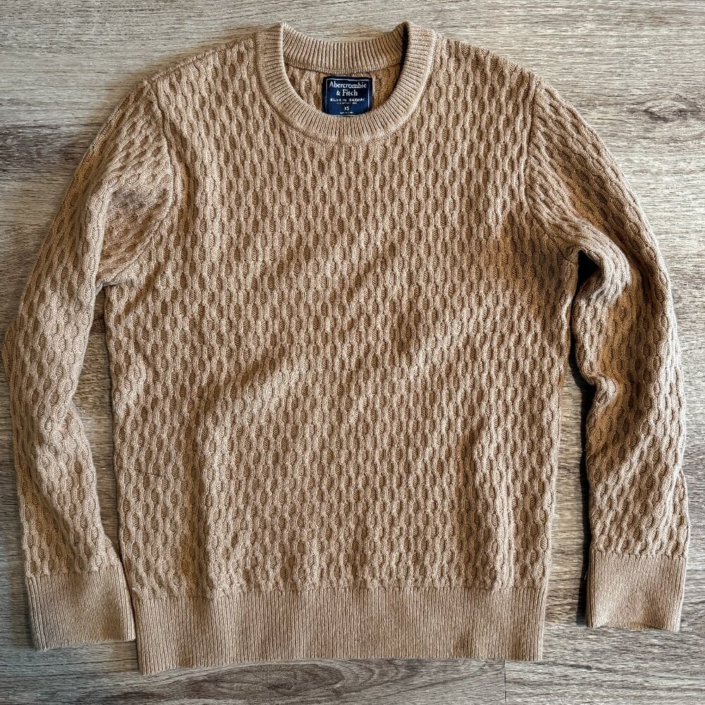 Abercrombie Men's Waffle Knit Crewneck Sweater